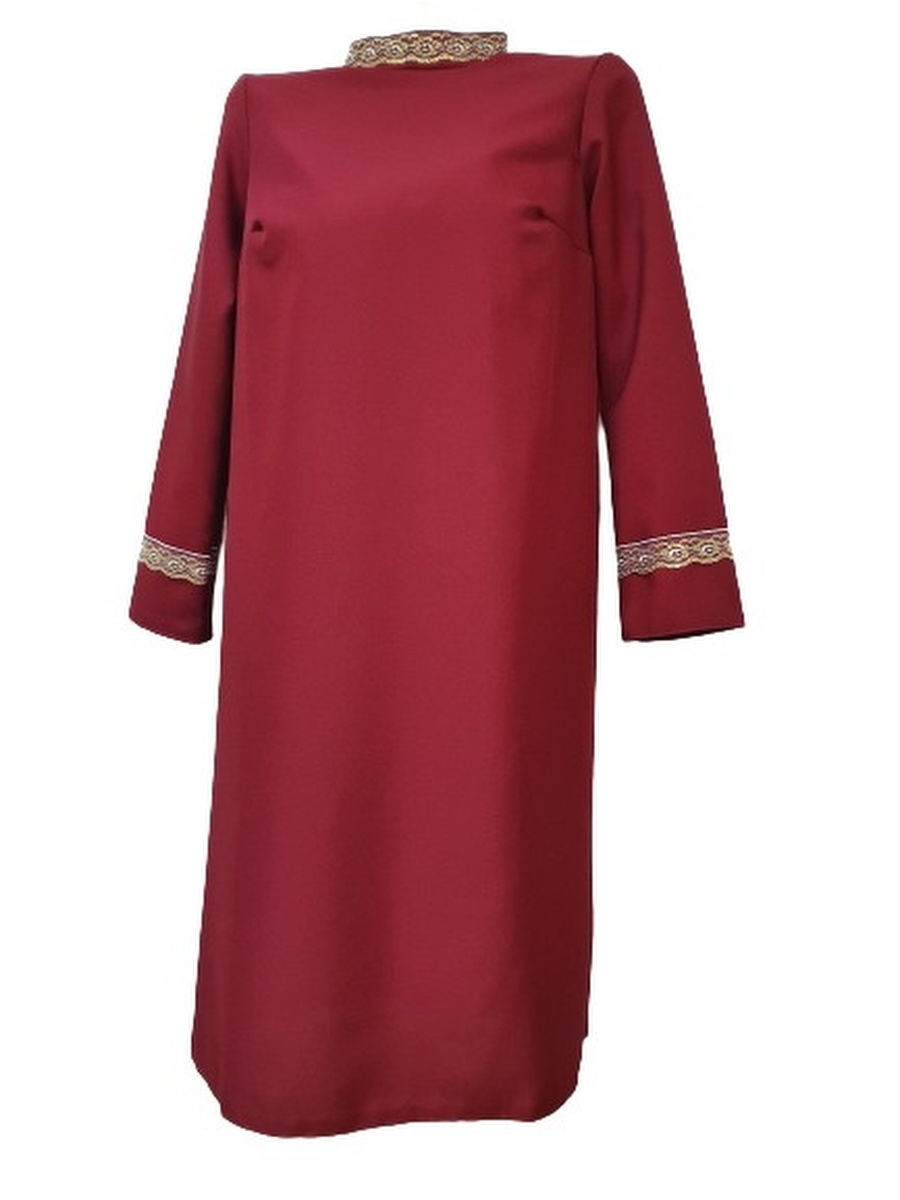 Платье ритуальное женское Одежда для похорон (Бордовый)