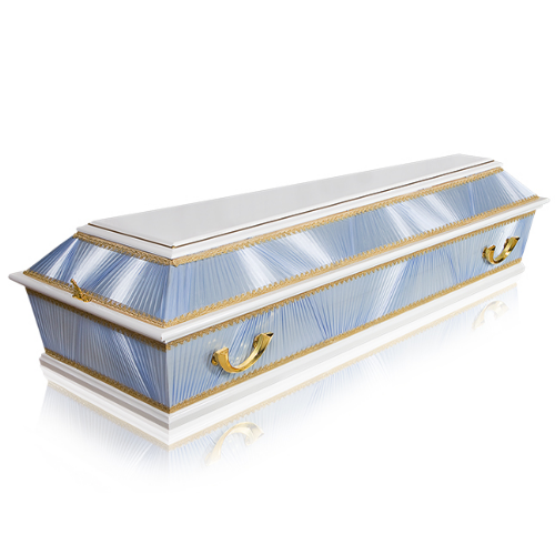 Гроб детский комбинированный бело-голубой