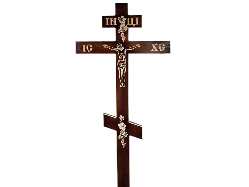 Крест сосновый «Распятие-виноград»