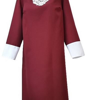 Платье женское ритуальное Одежда для похорон (Бордовое)