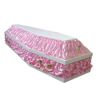 Гроб детский комбинированный розовый