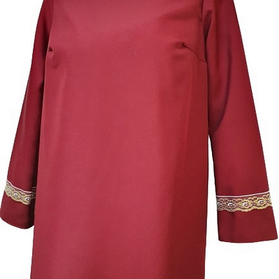 Платье ритуальное женское Одежда для похорон (Бордовый)